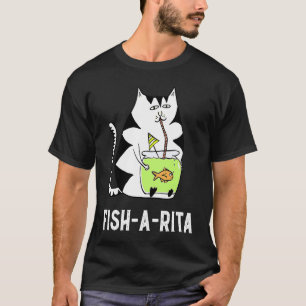 Dicke Katze trinkt eine Fischschale Trinken T-Shirt