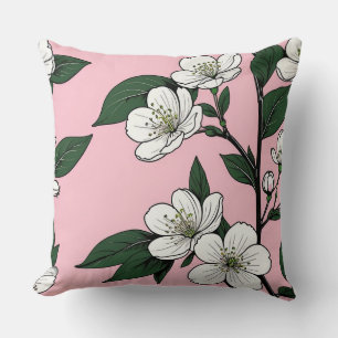 Dicke Kirschblüten in Rosa Kissen