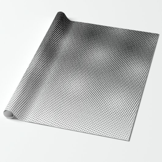 Dicke Künstlerische Schwarz-Weiß-Moiré-Muster Geschenkpapier (Ungerollt)