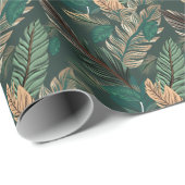 Dicke Leaf Nahtloses Muster Geschenkpapier (Rolleneckpunkt)