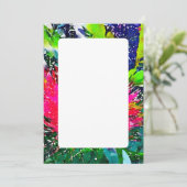 Dicke, lebendige Farbe des Blumenwassers Einladung (Stehend Vorderseite)