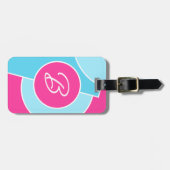 Dicke, leuchtende Fun Chic Abstrakt Circles Art Pa Gepäckanhänger (Vorderseite horizontal)