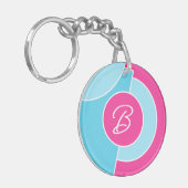 Dicke, leuchtende Fun Chic Abstrakt Circles Art Pa Schlüsselanhänger (Vorderseite links)