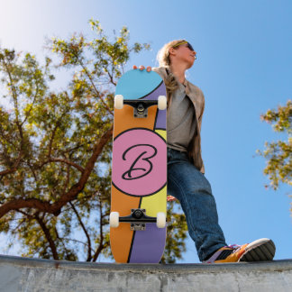 Dicke, leuchtende Fun Chic Abstrakt Circles Art Pa Skateboard