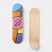 Dicke, leuchtende Fun Chic Abstrakt Circles Art Pa Skateboard (Vorderseite)