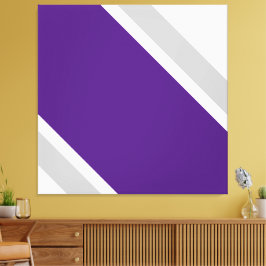 Dicke, Lila, graue Streifen auf Weiß Leinwanddruck