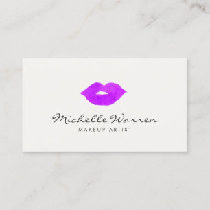 Dicke Lila Lippen Wasserfarbe Makeup Artist Visitenkarte