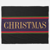 Dicke Lila, schwarz-grüne CHRISTMAS Streifen Fleecedecke (Vorderseite (Horizontal))