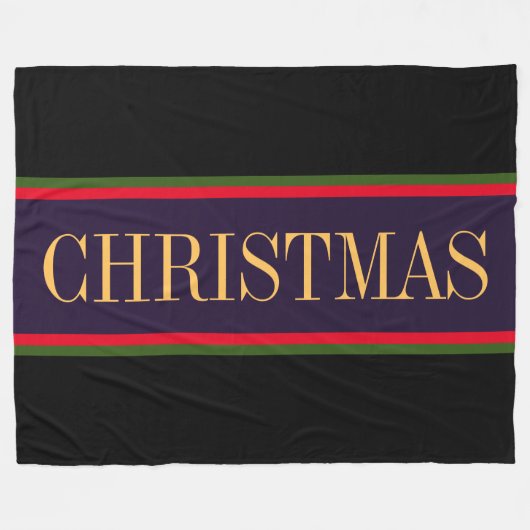 Dicke Lila, schwarz-grüne CHRISTMAS Streifen Fleecedecke (Vorderseite (Horizontal))
