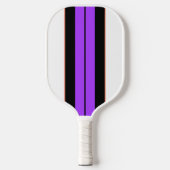 Dicke, Lila schwarze Streifen auf Weiß Pickleball Schläger (Vorderseite)