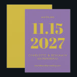 Dicke, Lila und gelbe Typografie Moderne Save The Date<br><div class="desc">Dicke,  Lila und gelbe Typografie Save the Date modern</div>