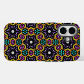 Dicke Lila Violet-Blume Geometrisches Muster Case-Mate iPhone Hülle (Rückseite (Horizontal))