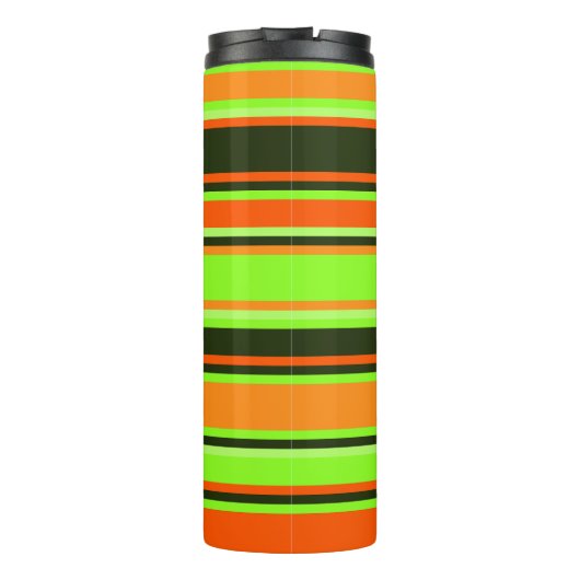 Dicke Limon, orange und Mandarine gestreift Tumble Thermosbecher (Rückseite)