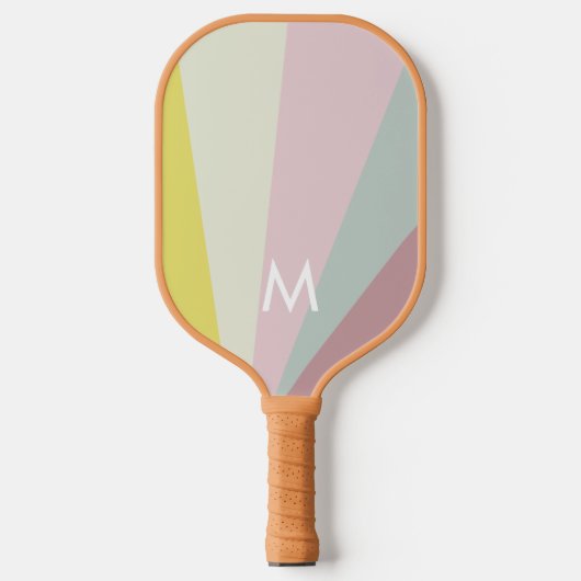 Dicke Limone Aquamarine Sorbet Monogram Moderne Pe Pickleball Schläger (Vorderseite)