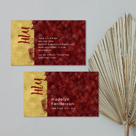 Dicke Luxusschmuck Ruby Gold Brush Monogram Visitenkarte