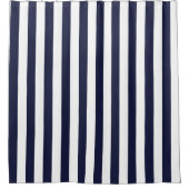 Dicke Marine und weiß, einfach gestrichen Duschvorhang (Vorderseite)