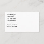 Dicke Masculine Monogram Visitenkarten Visitenkarte (Rückseite)