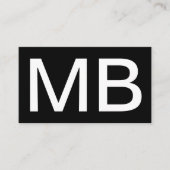 Dicke Masculine Monogram Visitenkarten Visitenkarte (Vorderseite)