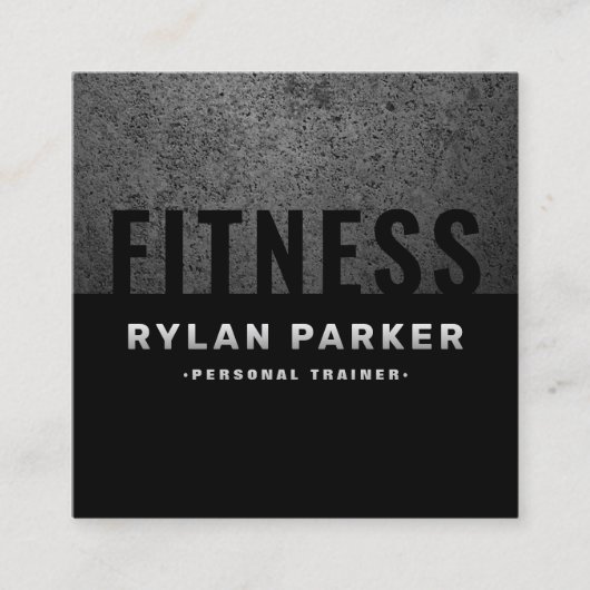 Dicke maskulare, dunkle, moderne quadratische visitenkarte (Vorderseite)