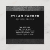 Dicke maskulare, dunkle, moderne quadratische visitenkarte (Rückseite)