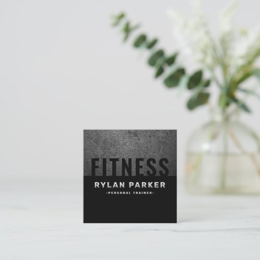 Dicke maskulare, dunkle, moderne quadratische visitenkarte (Stehend Vorderseite)