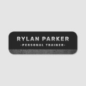 Dicke maskuline schwarze, dunkelbetonierte Grenze Namensschild (Vorderseite)