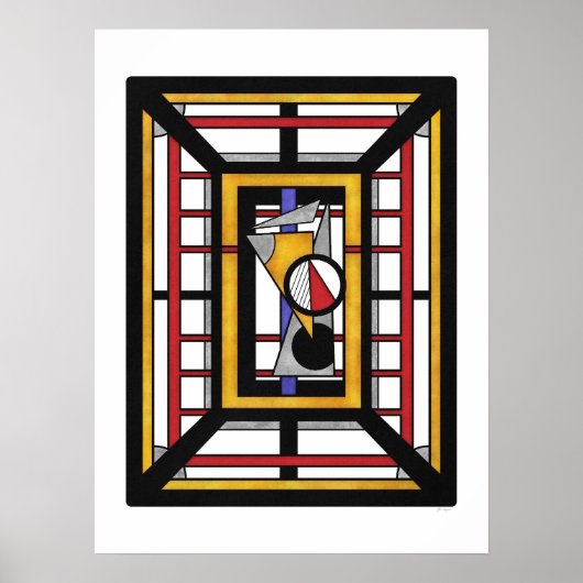 Dicke mehrfarbige Deko Geometrische Abstraktion (Vorne)