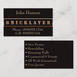 Dicke, Minimalistisch und maskuline Bricklayer Visitenkarte