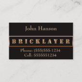 Dicke, Minimalistisch und maskuline Bricklayer Visitenkarte (Vorderseite)