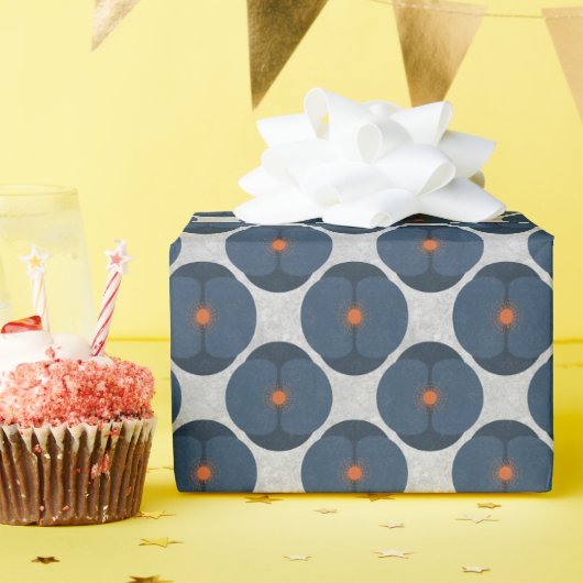 Dicke Minimalistische Mohn Texturierte Blauer Geschenkpapier (Geburtstagsparty)