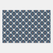 Dicke Minimalistische Mohn Texturierte Blauer Geschenkpapier Set (Vorderseite 2)