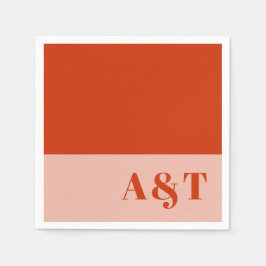 Dicke Minimalistische Orange Pink Hochzeit Serviette