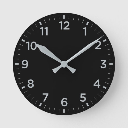 Dicke Minimalistische Schwarz-Grau-Glanz-Uhr Runde Wanduhr (Vorderseite)