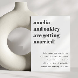 Dicke Minimalistische Schwarz-weiße Retro Classic  Einladung