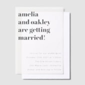 Dicke Minimalistische Schwarz-weiße Retro Classic Pergament Einladungen (Versetzt)