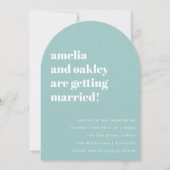 Dicke Minimalistische Soft Aqua Blue Retro Wedding Einladung (Vorderseite)