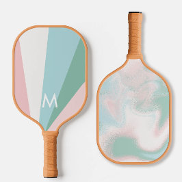 Dicke Minze Rosa Sorbet Monogramm Modernes Persona Pickleball Schläger