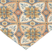 Dicke Mittelmeerküste Muster Terracotta Blue Großer Tischläufer (Ecke)