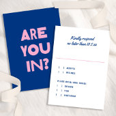 Dicke moderne Art Funky farbenfrohe blaue rosa Hoc RSVP Karte