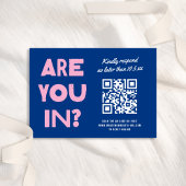Dicke moderne Art Funky farbenfrohe QR CODE Hochze RSVP Karte
