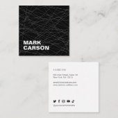 Dicke moderne, Berufliche, schwarze Linien Quadratische Visitenkarte (Vorne/Hinten)