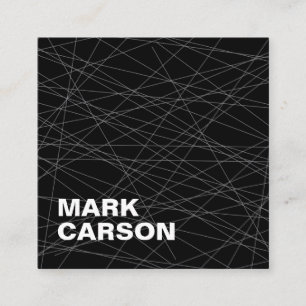 Dicke moderne, Berufliche, schwarze Linien Quadratische Visitenkarte