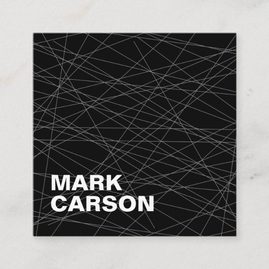 Dicke moderne, Berufliche, schwarze Linien Quadratische Visitenkarte (Vorderseite)