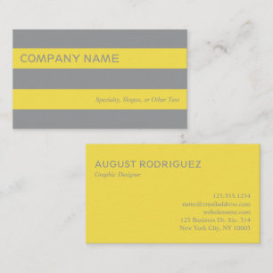 Dicke, moderne, gelbe graue Streifen Visitenkarte