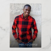 Dicke moderne grad gold ein Foto Abschluss Folieneinladung (Vorderseite)