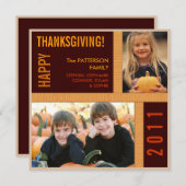 Dicke moderne grafische Erntedank-Fotokarte Feiertagskarte (Vorne/Hinten)