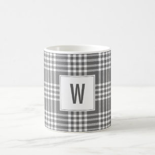 Dicke moderne Kariert Holiday Monogram Coffee Tass Kaffeetasse