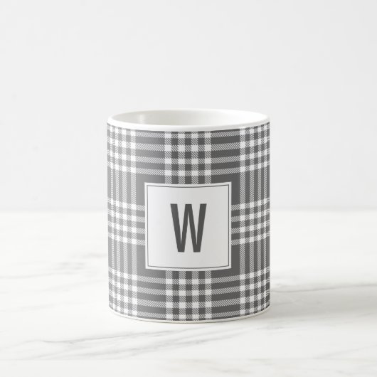 Dicke moderne Kariert Holiday Monogram Coffee Tass Kaffeetasse (Mittel)
