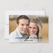 Dicke moderne Korallen und rosa Foto Hochzeit Dankeskarte (Vorderseite)