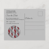 Dicke moderne Metallic 3D Red Gray Texture Look Ankündigungspostkarte (Rückseite)